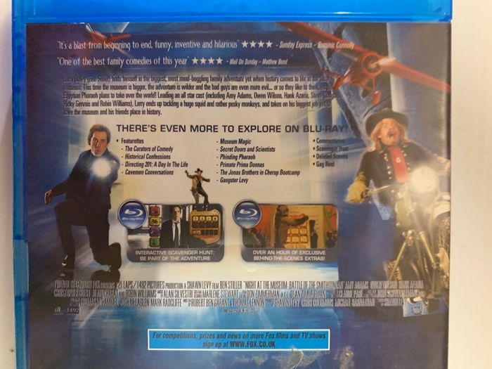 Night At The Museum 2 [2009] Ben Stiller in the lead role, Carla Gugino, Dick Van Dyke, Mickey Rooney, Bill Cobbs & Robin Williams [Blu-ray Movie]