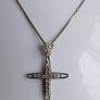 Vintage 925 Sterling Silver Necklace With Cross Pendant length 16" - 6,3g Image 2