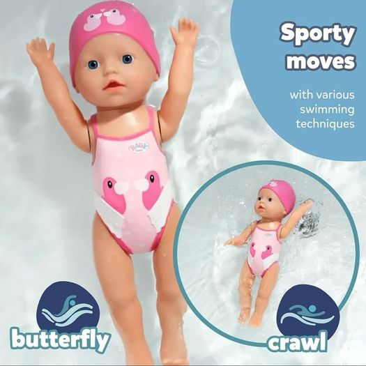 Zapf Baby born My First Swim 30 cm Bath Doll EUC