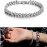 Bracelets for Women Crystal Zircon Roman Style White Silver Plated CZ Classic Tennis Bracelet Image 6