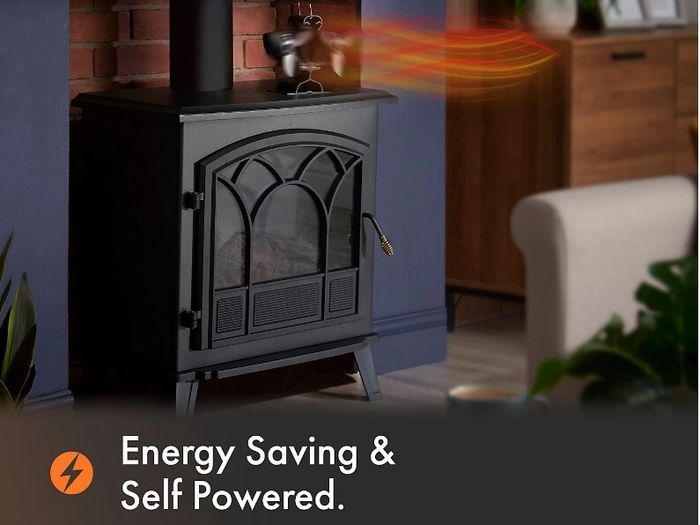 VonHaus Stove Fan with 6 Blades for Wood/Log Burners, Fireplaces, Stove Heaters, Silent Operation, Eco Friendly, Self Powered
