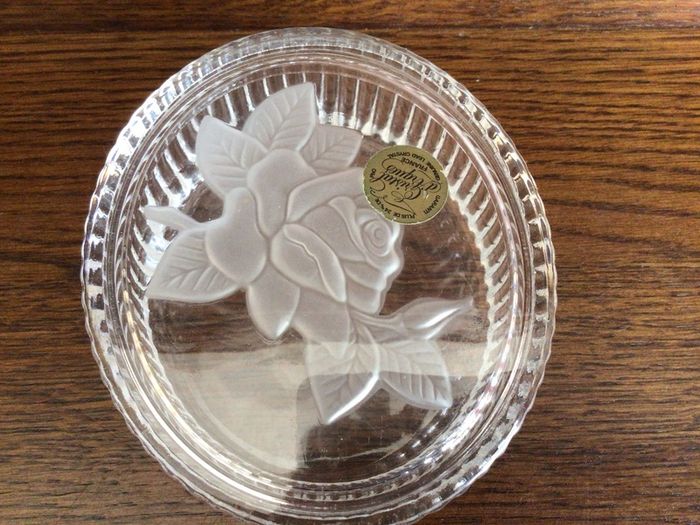Vintage French lead crystal lidded trinket dish