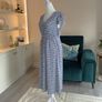 Ladies Blue & White Floral Dress with Flutter Sleeves from Encuentro Image 8