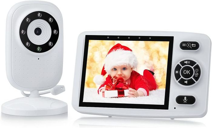 Baby Monitor with camera 3.5 inch HD Screen, Video Baby Monitor with Camera and Audio, Infrared Night Vision, Two Way Talk, VOX Mode, Temperature Monitor, Long Battery Life, Lullaby