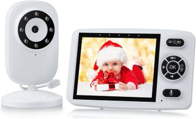 Baby Monitor with camera 3.5 inch HD Screen, Video Baby Monitor with Camera and Audio, Infrared Night Vision, Two Way Talk, VOX Mode, Temperature Monitor, Long Battery Life, Lullaby