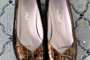 Brown Crocodile Print Leather Court Shoes from Van Dal size 4