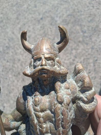 3 x Mid Century 10 inch Solid Brass Viking Warriors(6.9 kgs)