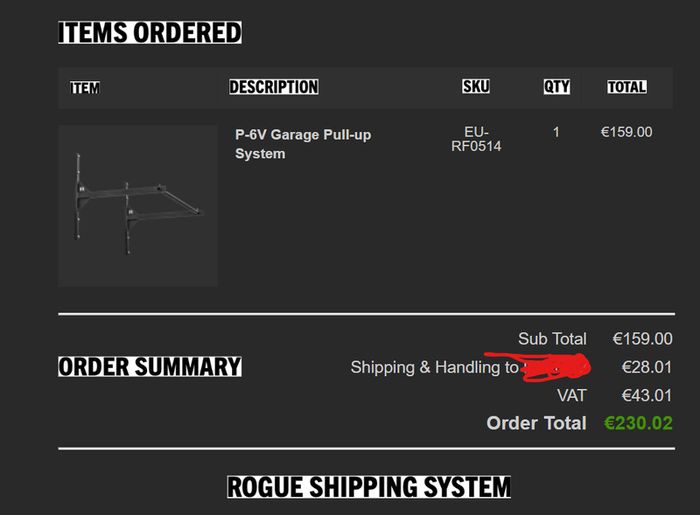 Rogue P-6V Pull Up Bar