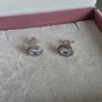 Pandora Silver and white crystal earrings very good condition Image 5