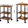 Mobile Printer Stand, 3-Tier Printer Cart with Storage Shelf, Height Adjustable Machine Cart on Wheels (MULTIPLE COLOURS AVAILABLE) Image 4
