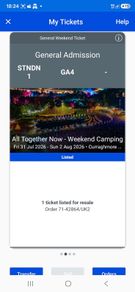 2 All Together Now Weekend Camping Tickets
