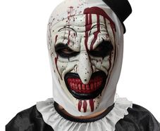 Art the clown Terrifier latex mask cosplay for Halloween.