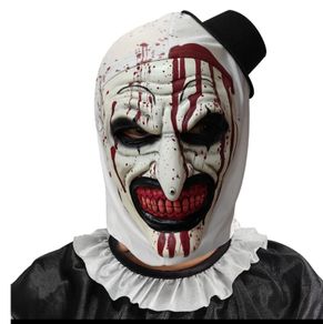 Art the clown Terrifier latex mask cosplay for Halloween.