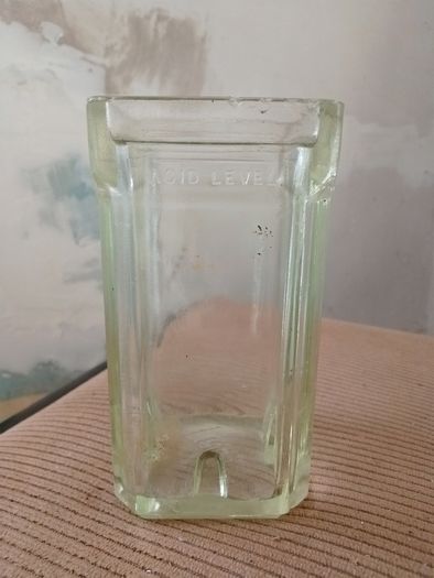 Original vintage British glass battery jar