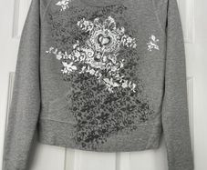 Vintage - Express Grey Sweatshirt - Silver Foil Design (Size S)