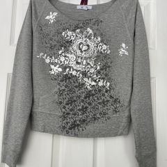 Vintage - Express Grey Sweatshirt - Silver Foil Design (Size S)
