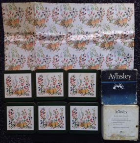 Vintage Aynsley " Somerset "  Square Coasters