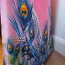 Peacock Feather Barbie Pink Maxi Dress Image 4