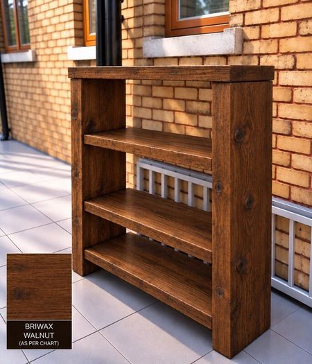 Handmade Walnut Finish Solid Wood Bathroom Unit
