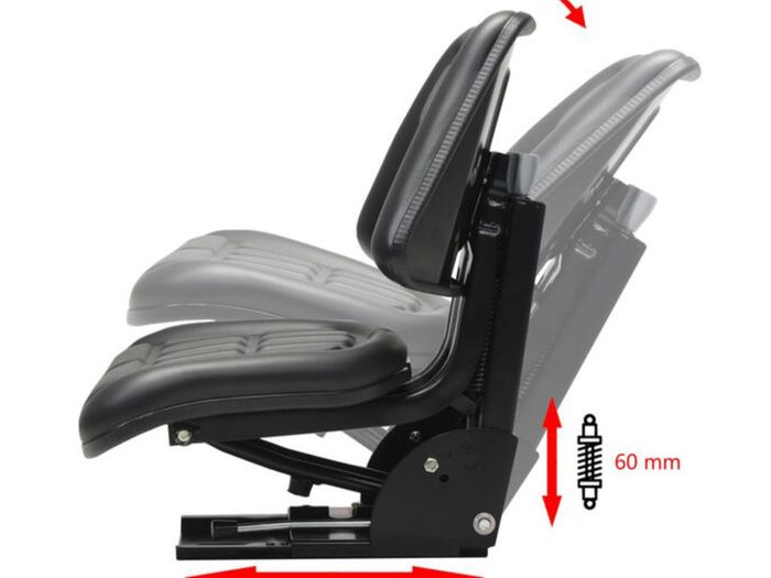 Tractor Seat with Suspension Black