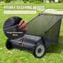 Push Lawn Sweeper, 26-inch Leaf & Grass Collector, Strong Rubber Wheels & Heavy Duty Thickened Steel, Durable to Use with Large Capacity 7 cu. ft. Mesh Collection Hopper Bag Image 3