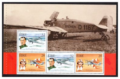 1998 Ireland Pioneers of Irish Aviation Commemorative Stamps Booklet Pane Mint Never Hinged (MNH). Hibernian HP101