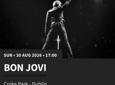 Bon Jovi x 3 tickets 30/08/26