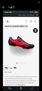 BRAND NEW: Fizik Vento Overcurve X3 MTB/Gravel Shoes - Red - Size 7 UK (41 EU)