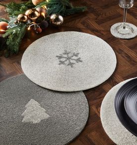 NEXT Silver Beaded PLacemats