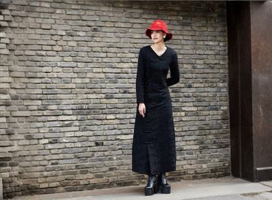 Brand new Designer red wool felt hat