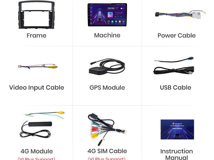 CarPlay Android Auto Car Radio For Mitsubishi Pajero 4 V80 V90 2006-2014 GPS Multimedia 2 din
