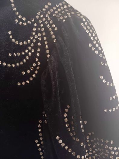 Gallery Black Velvet Dress  with silver embellishments