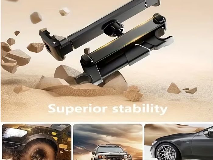 1pc Car Headrest Tablet Mount, 3-In-1 Long Arm Car Backseat Holder, 360 Degree Rotatable