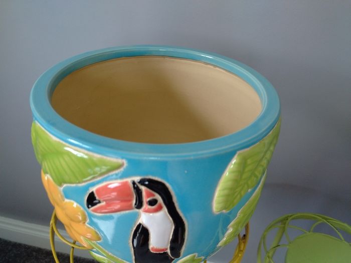 Heavy Ceramic Tropical Plant Pot