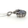 Vintage 925 Sterling Silver, Marcasite & Black Spinel Gothic Necklace Image 6