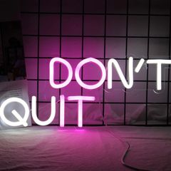 Neon Signs Don't Quit Pink/White Room Decor 15.7 inch x 6.5 inch