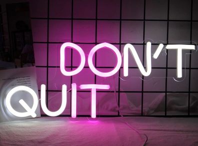Neon Signs Don't Quit Pink/White Room Decor 15.7 inch x 6.5 inch