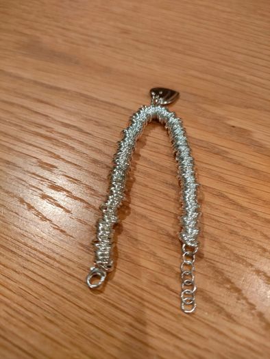Mamas & Papas Silver Diamond Double Heart Bracelet