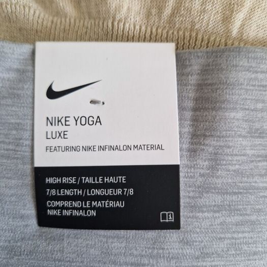 NIKE Lux yoga high rise 7/8 pale grey leggings bnwt