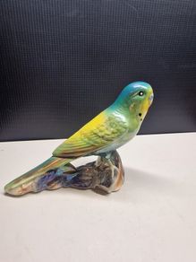 Vintage Porcelain Parakeet Figurine  K.S.P. England