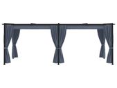 Gazebo with Curtains 3x6 m Anthracite Steel