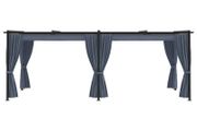 Gazebo with Curtains 3x6 m Anthracite Steel