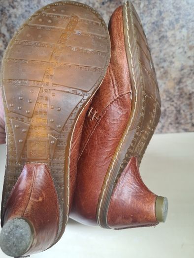Vintage womens Dr Martens 11436 brown leather heeled riding boots knee high Size Uk 4 EU 37