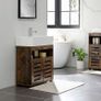 Bathroom Sink Cabinet 60cm Vintage Brown Under Sink Storage Cabinet with Double Doors Image 2