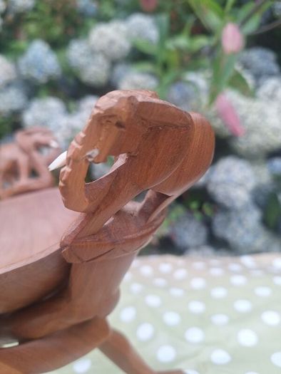 Vintage African Wooden Tripod Bowl
