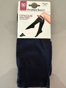 New Andrea Bucci Navy Knee high socks woman's Size 4-8