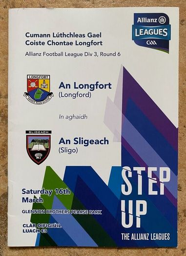 2019 Longford v Sligo - GAA Allianz Football League Programme