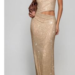 Gold long dress