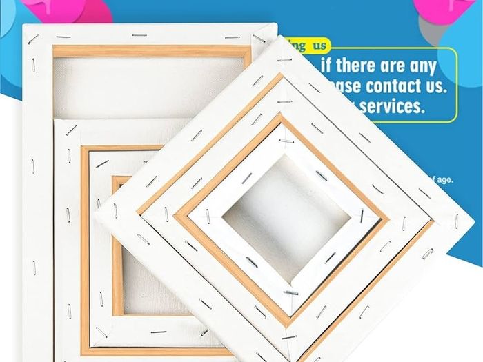 6 Set Blank Stretched Canvas Assorted Size Artist Canvas Multipack Canvases for Acrylic Oil Water Painting