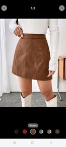 High Waist PU Leather Skirt